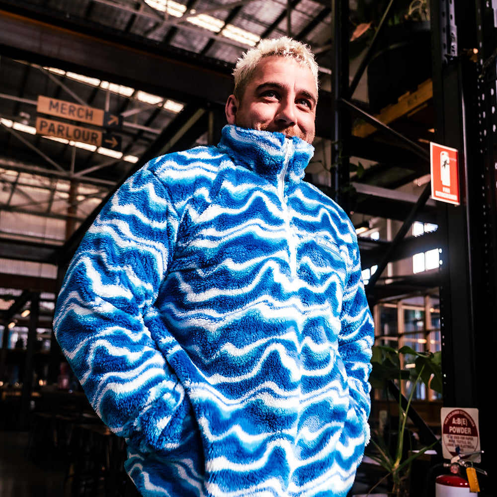 Swirl Zip Crewneck